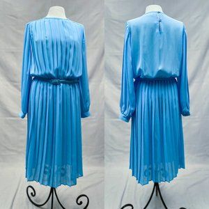 Vintage Semi Sheer Pleated Dress, Sz M/L